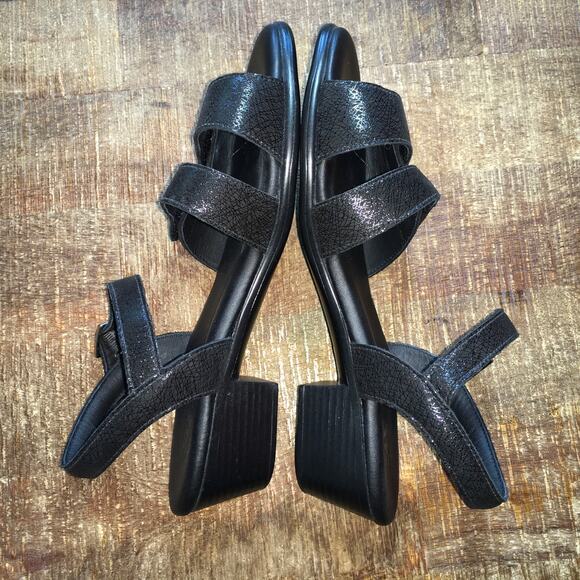 SAS Shoes Savanna Heel Strap Sandal Web Black Womens 8.5 Wide Classic - Picture 7 of 8